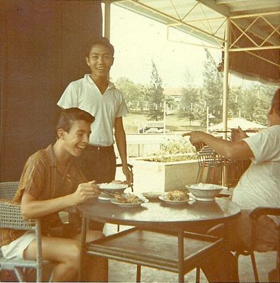 Terry Wintle tasting local food
Terry Wintle tasting local food - dockyard pool May '64
Keywords: Terry Wintle;dockyard pool;1964;Barry Thompson