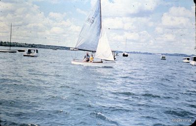 me & dad in â€œSnipâ€ a B Snipe (?)
Keywords: Mike Ford;RAF Tengah;B Snipe;Tengah Yacht  Club