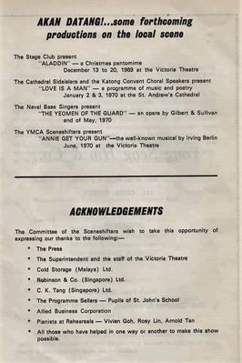 Sceneshifters Princess Ida - Victoria Theatre 1969
Acknowledgements
