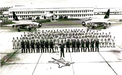 Personnel 
Photo of 74 Sqd Personnel. Not sure if this matches 100% with all the names included in the booklet. Dad John Kelly (Ned)  6th in from right hand side, first row behind the pilots  
