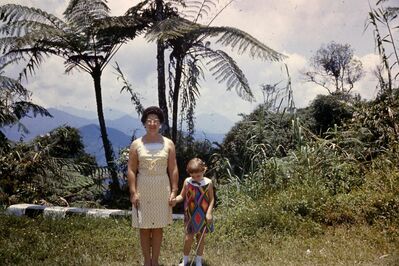 I loved that multi-coloured dress which was purchased at an amah's market.
