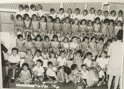 Christmas concert December 1969
I am in the 3rd row from the top 5th from the left - playing a triangle this time! Love these pictures as most of us are not aware of the camera - zoom in an look at some of the expressions/actions!
