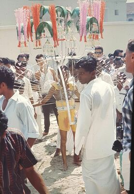 Thaipusam Hindu Festival in Singapore 1966 or 1967
Keywords: Thaipusam;1966;1967;Festivals