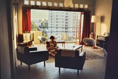 Living room of our 8th floor flat in Pacific Mansions. My Mum with me holding my brother Chris. Great view. Like the TV and radiogram and the bucket seats.
Keywords: Mae Moffett;David Moffett;Christopher Moffett;Pacific Mansions;1966