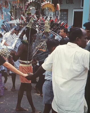 Thaipusam Hindu Festival in Singapore 1966 or 1967
Keywords: Thaipusam Hindu Festival;1966;1967