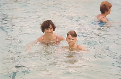 Dave Moffett swimming in the Britannia Club pool with my Mum, Mae Moffett in 1966
Keywords: David Moffett; Mae Moffett; Britannia Club; RAF