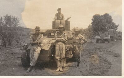 SGR training up country in Malaya with Gurkha armoured car unit
