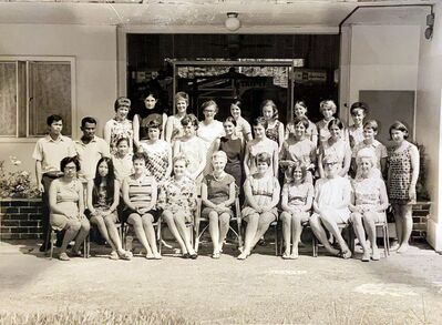 Teachers 1970/1
Elaine Eden bottom 3rd from right was a teaching assistant.
