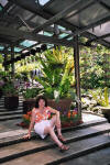 Jane Sahagian in the Orchid Gardens